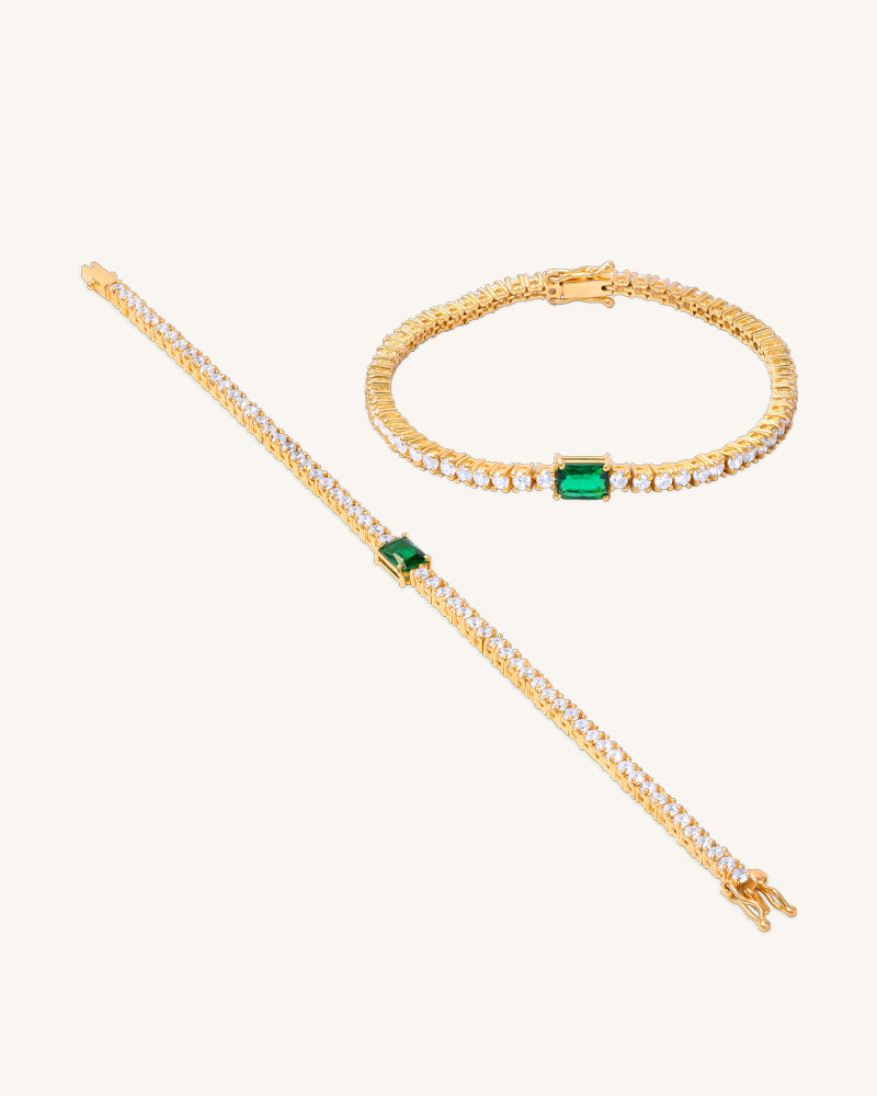 The Emerald Tennis Bracelet – Gold