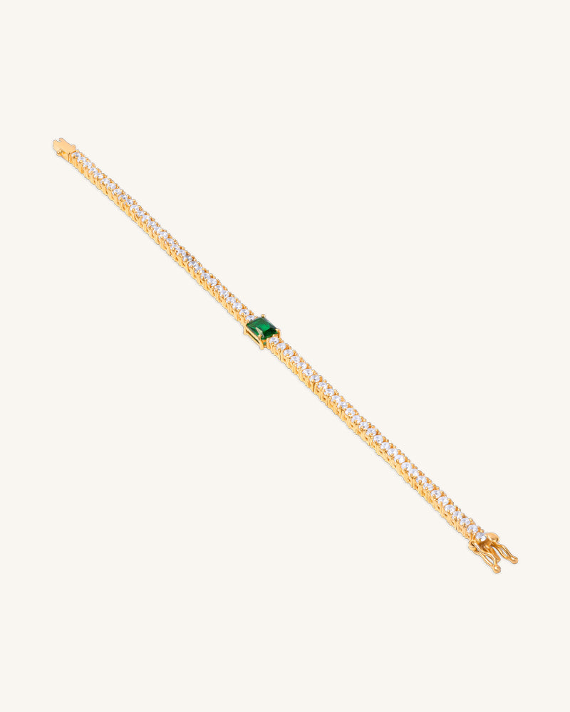 The Emerald Tennis Bracelet – Gold
