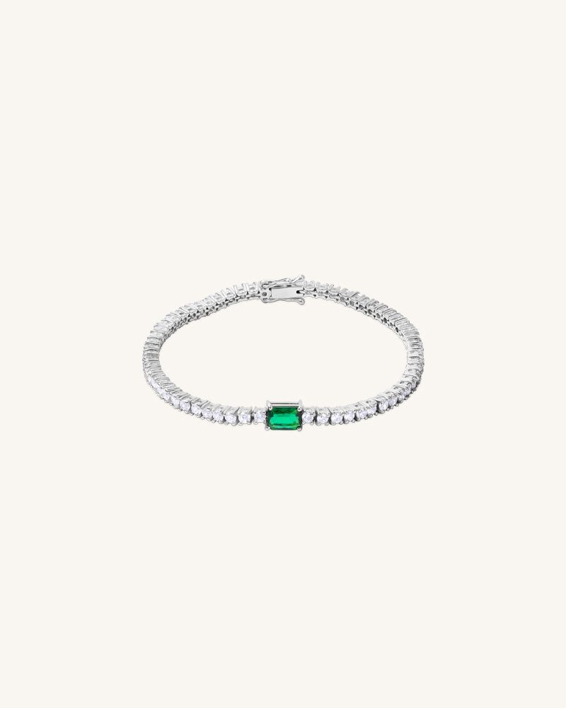 The Emerald Tennis Bracelet – Silver