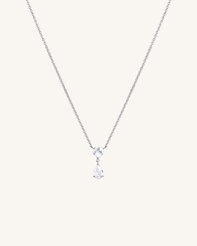 The Duo Drop Necklace – Silver