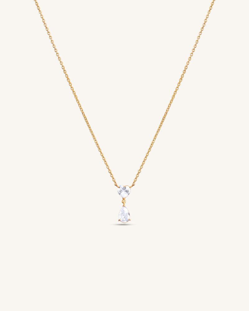 The Duo Drop Necklace – Gold