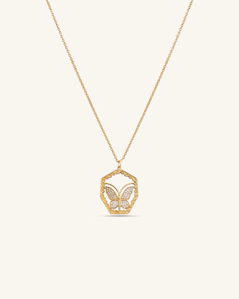 The Butterfly Emblem Necklace – Gold