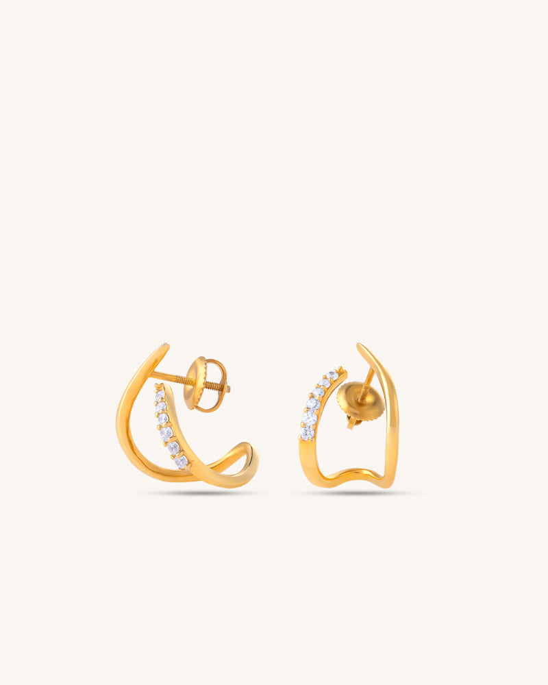 Wave Studs – Gold