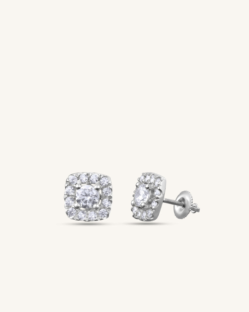 Classic Cushion Studs – Silver
