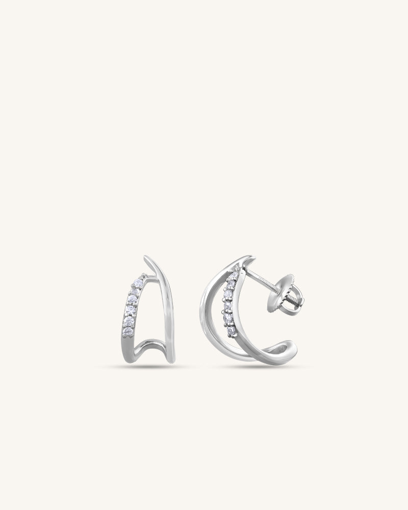 Wave Studs – Silver