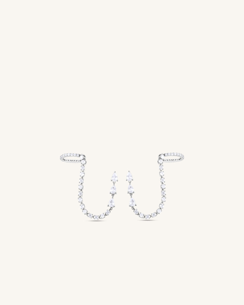 Drape of Light Earrings – Silver