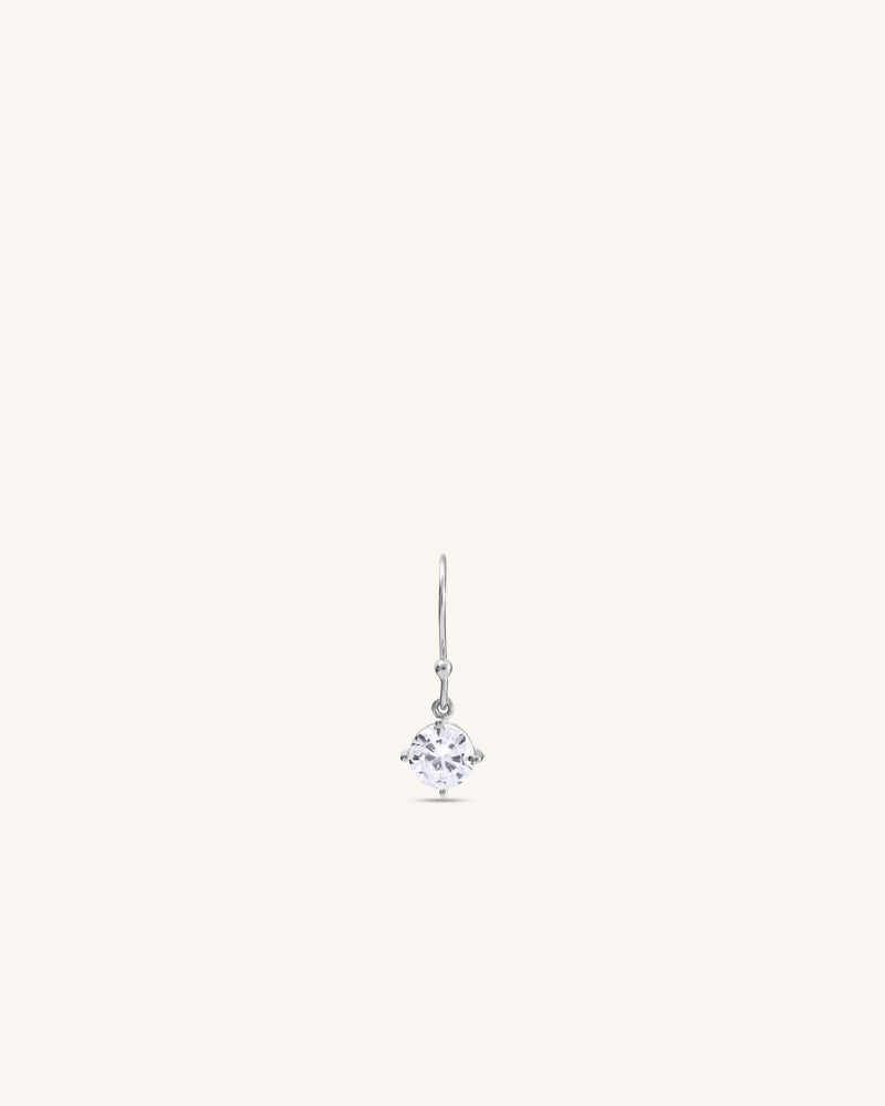 Solitaire Drop Earrings – Silver