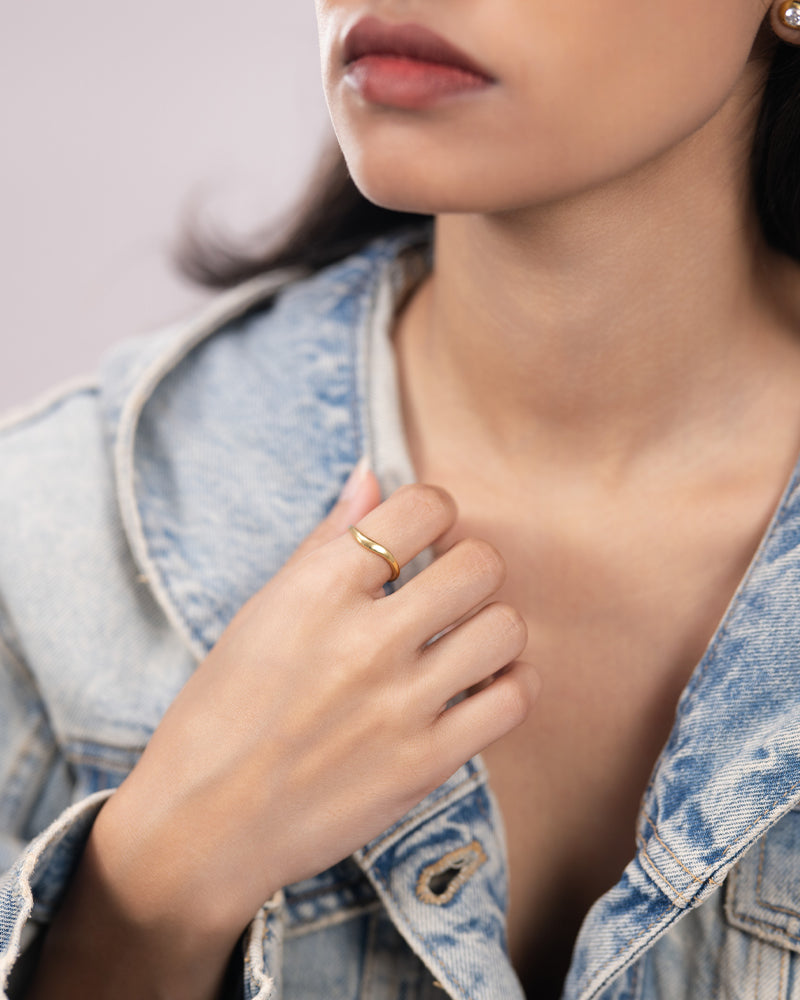 Plain Wave Band – Silver