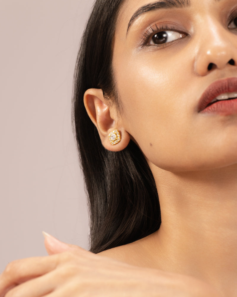 Classic Cushion Studs – Gold