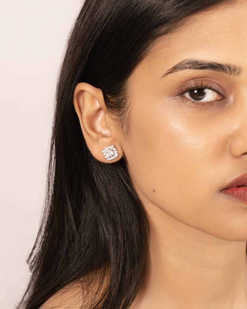 Classic Cushion Studs – Silver