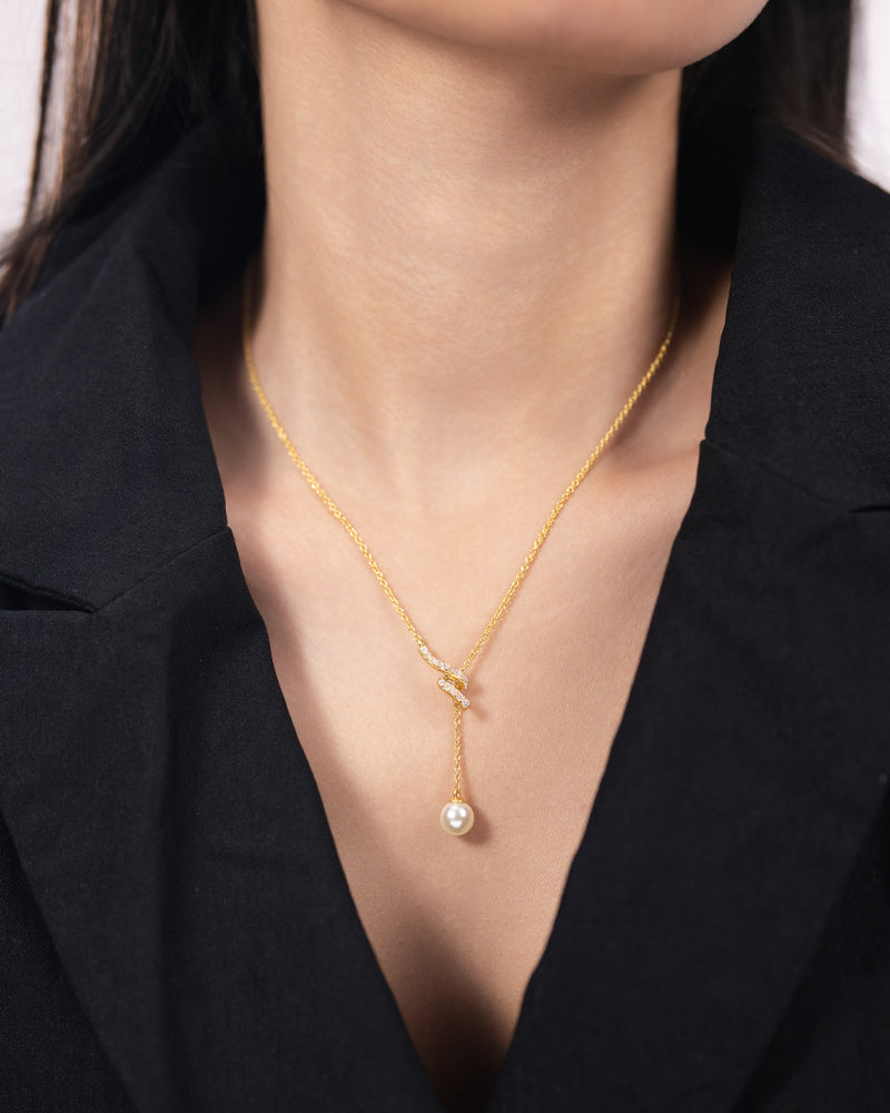 The Pearl Drop Necklace – Gold