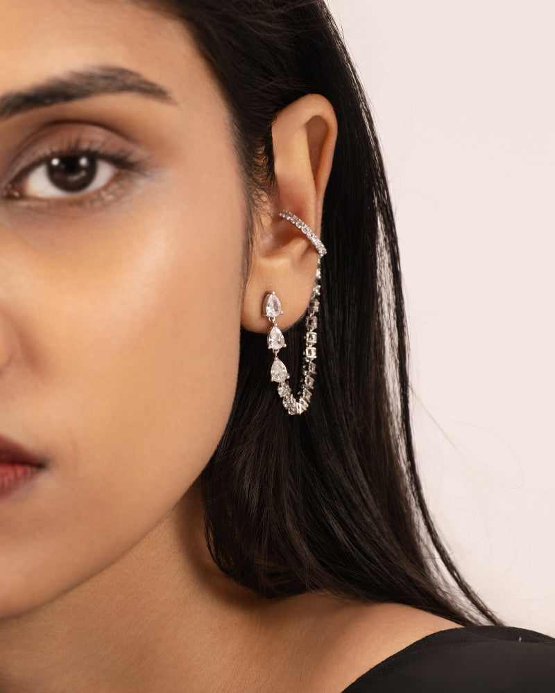 Drape of Light Earrings – Silver
