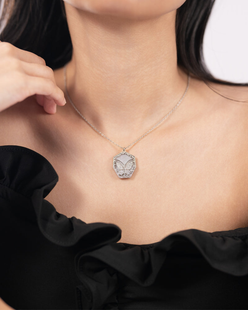 The Butterfly Emblem Necklace – Silver