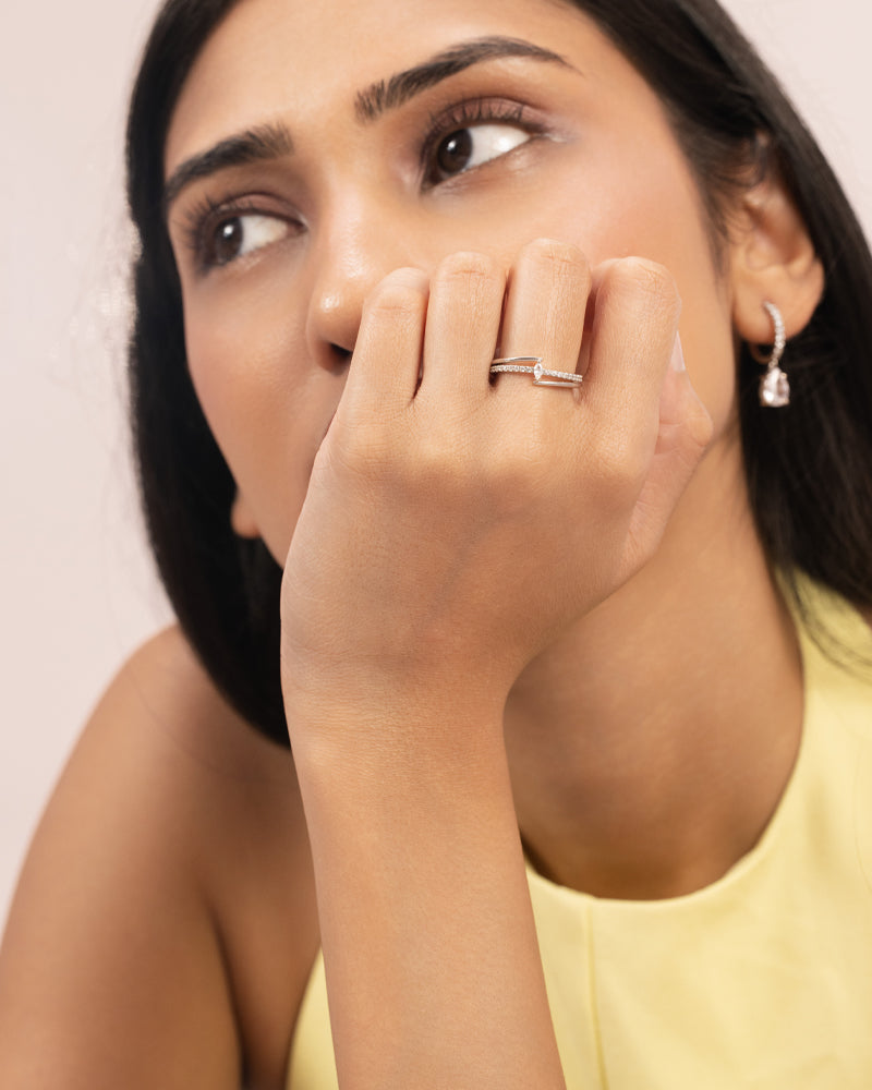 Marquise Double Band Ring – Silver