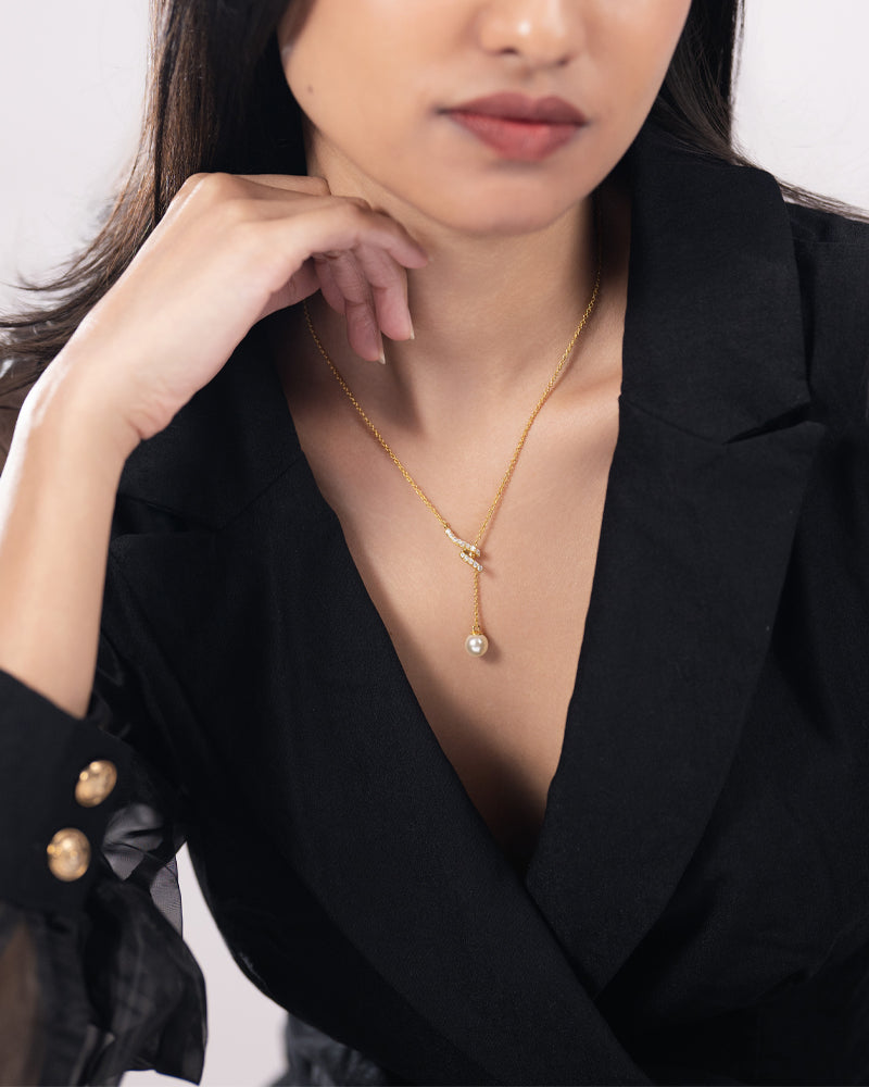 The Pearl Drop Necklace – Gold