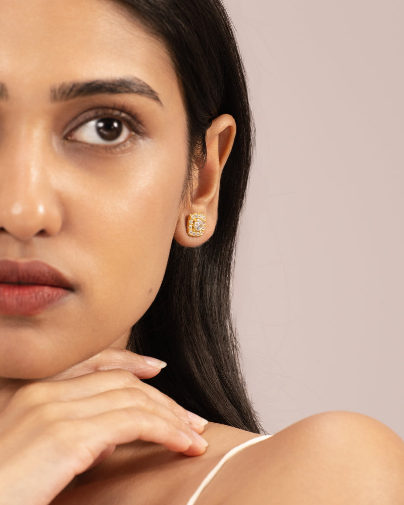 Classic Cushion Studs – Gold