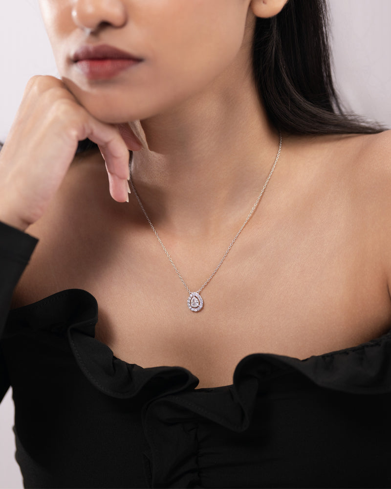 Pear Drop Necklace – Silver