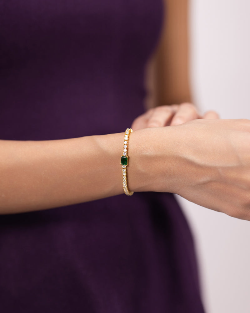 The Emerald Tennis Bracelet – Gold