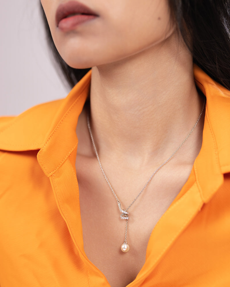 The Pearl Drop Necklace – Silver