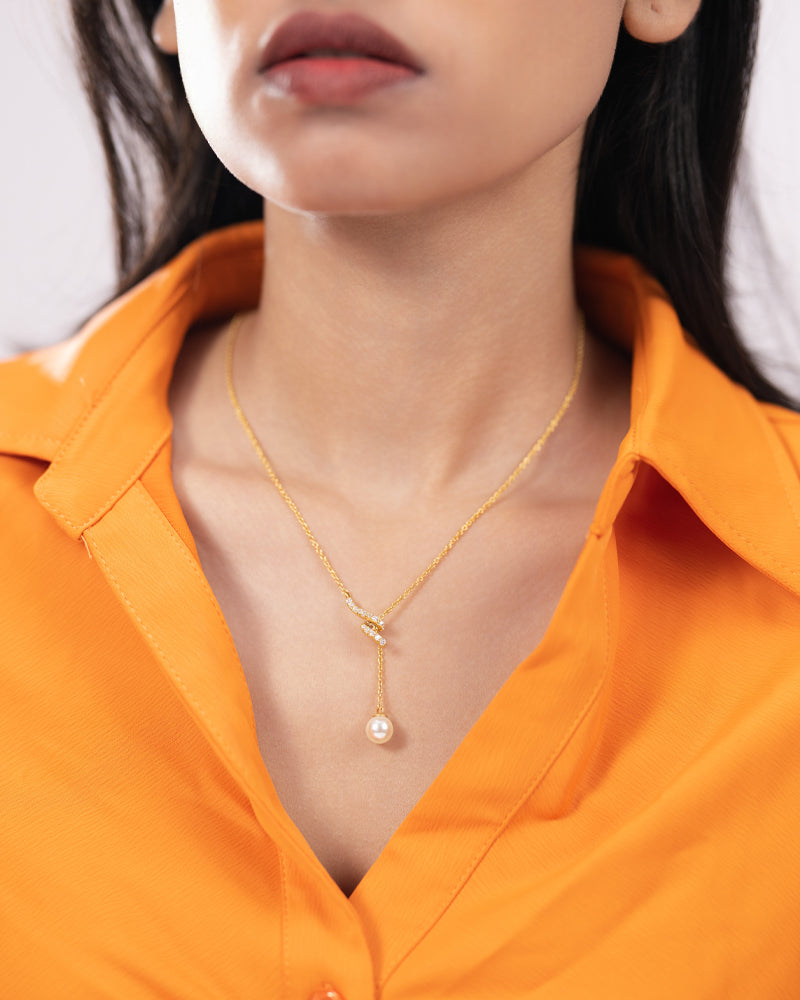 The Pearl Drop Necklace – Gold