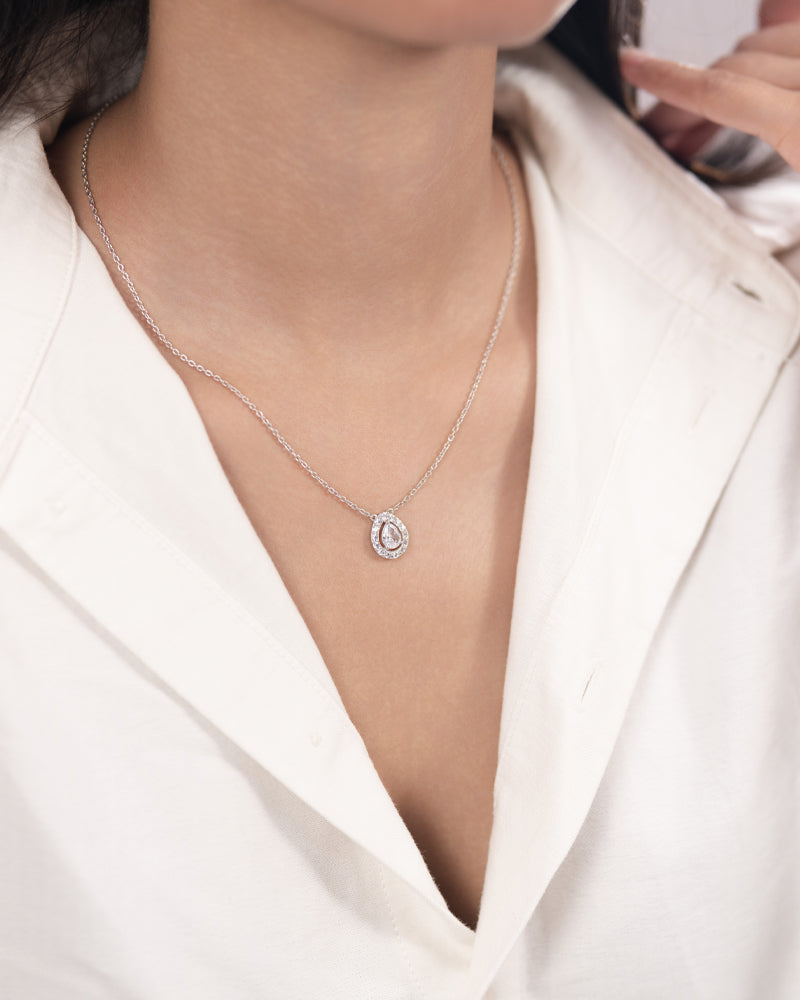 Pear Drop Necklace – Silver