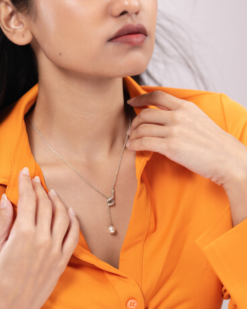 The Pearl Drop Necklace – Silver