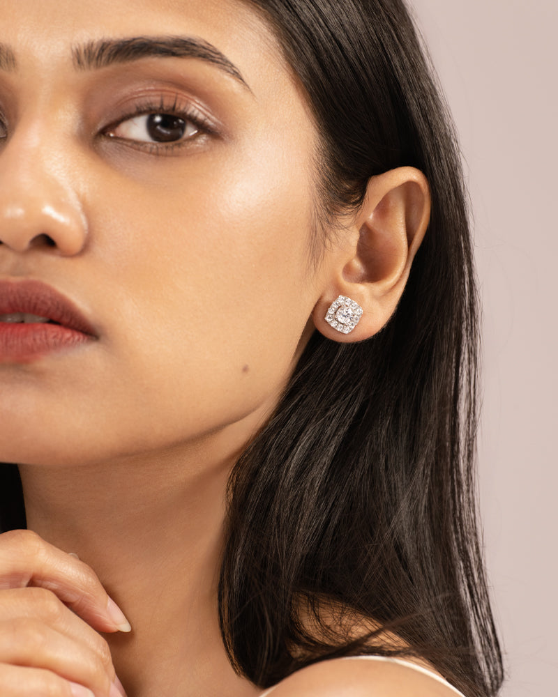 Classic Cushion Studs – Silver