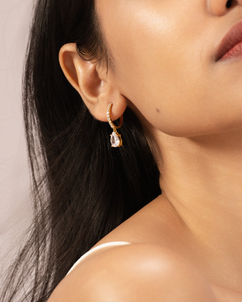 Teardrop Hoops – Gold