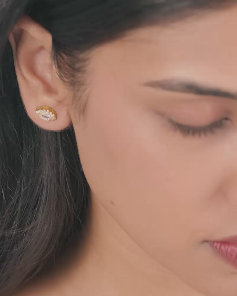 Marquise Studs – Gold