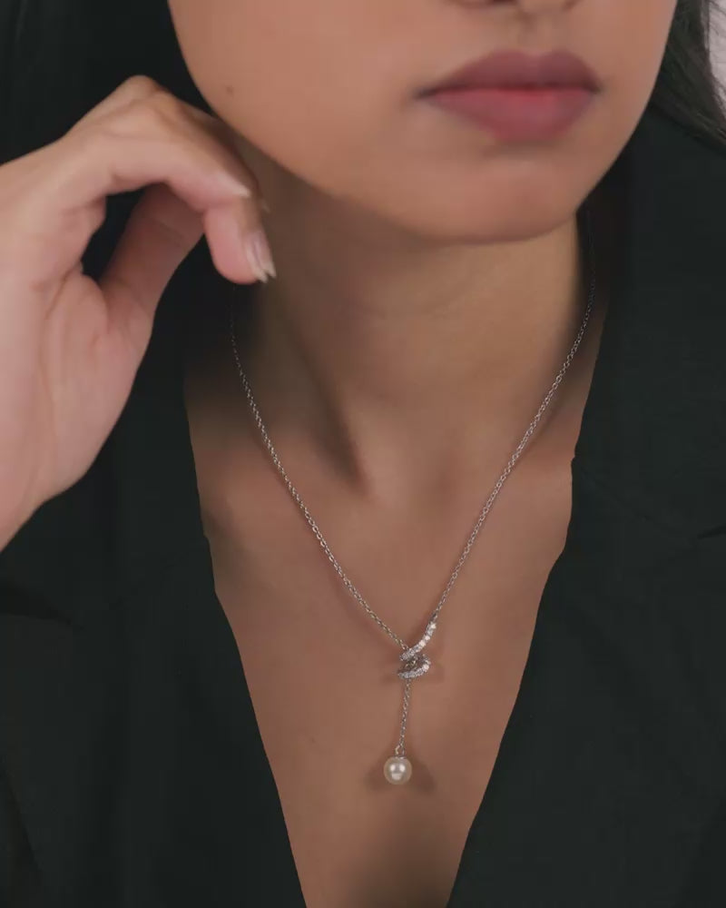 The Pearl Drop Necklace – Silver