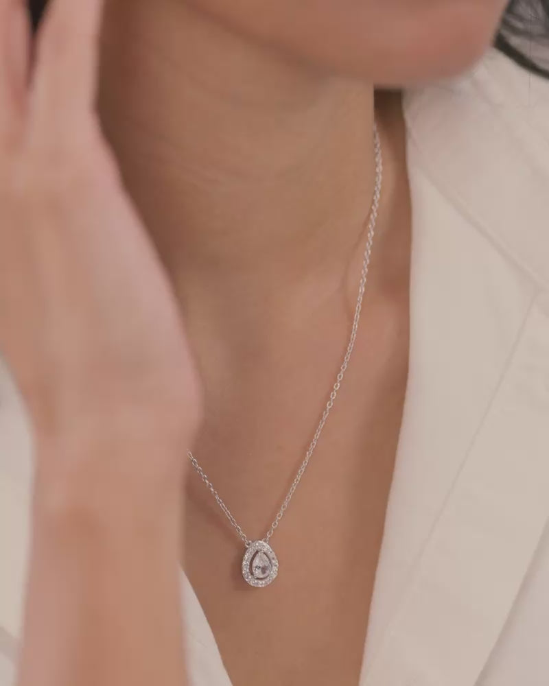 Pear Drop Necklace – Silver