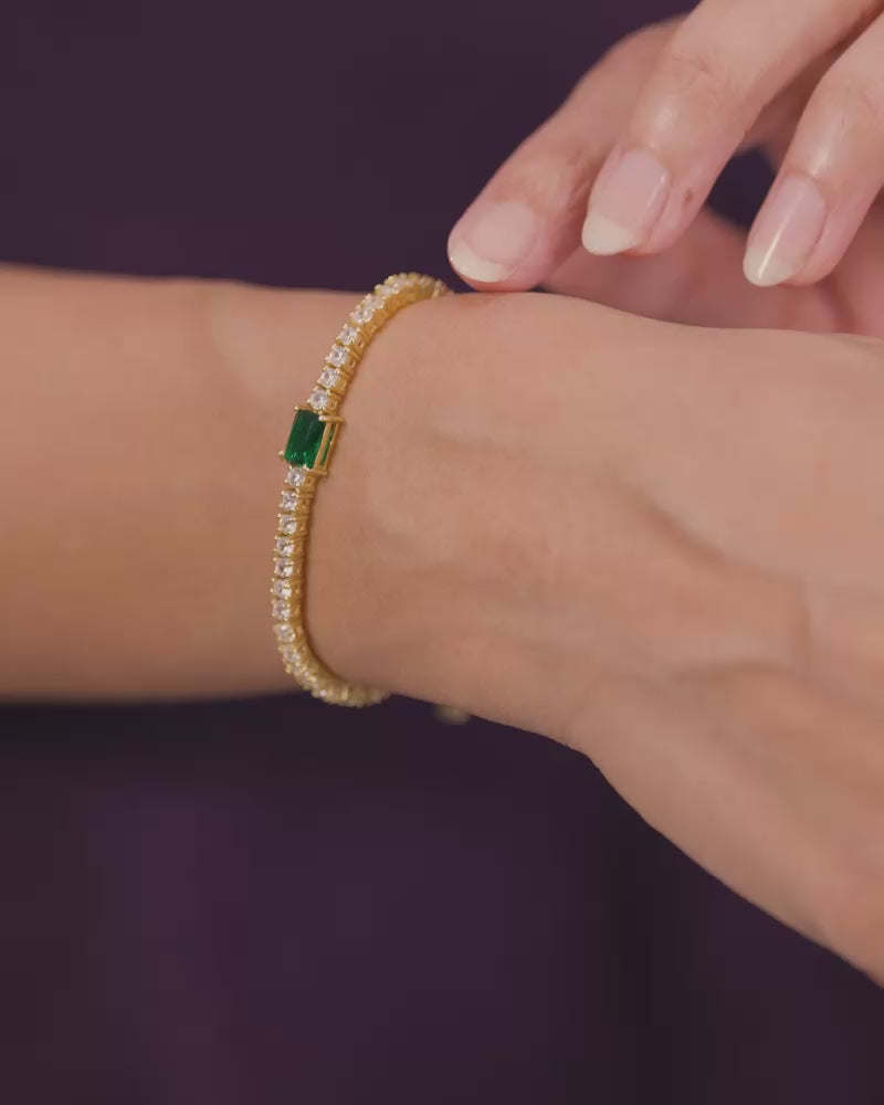 The Emerald Tennis Bracelet – Gold