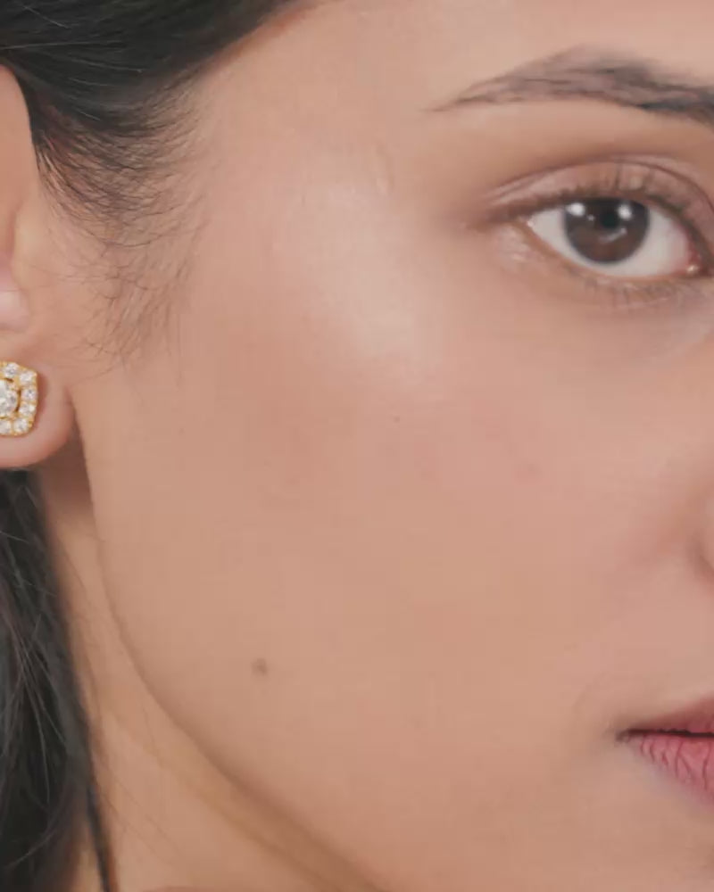 Classic Cushion Studs – Gold