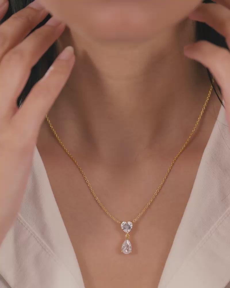 The Duo Drop Necklace – Gold