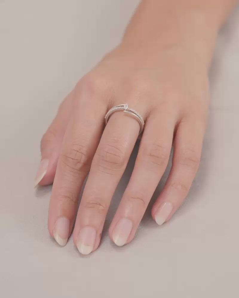 Marquise Double Band Ring – Silver